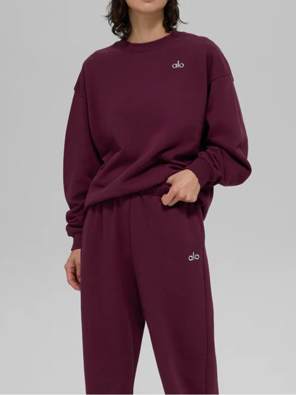 ALO Yoga Accolade Crewneck - Burgundy